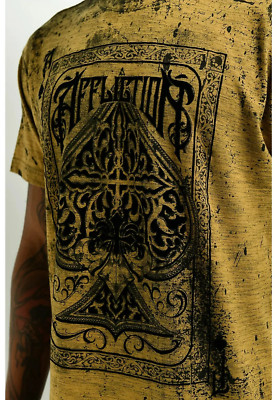 Affliction Men's “HIGH STAKES” Short Sleeve Premium Quality Flocked T-Shirt; NWT-image