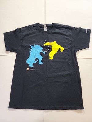 Godzilla V Kong American Red Cross Graphic Print T-Shirt Black Men Size | Lg-image