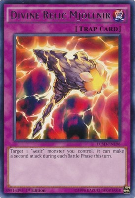 Divine Relic Mjollnir - LC5D-EN196 - Rare - 1st Edition Near Mint Legendary Coll-image