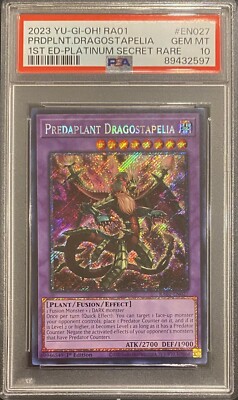 2023 PSA 10 YUGIOH 25TH PLATINUM SECRET RARE PREDAPLANT DRAGOSTAPELIA 💫-image
