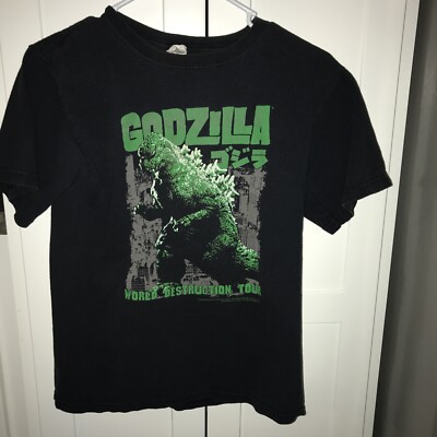 GODZILLA WORLD DESTRUCTION TOUR T Shirt 2009 SMALL 100% Cotton ANVIL TAG -image