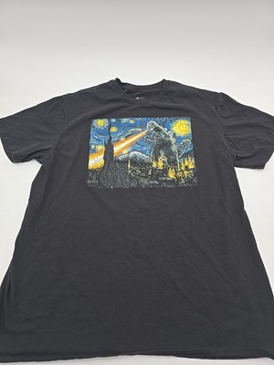Godzilla T-Shirt Men X-Large Graphic Print Black Crewneck.#29204-image