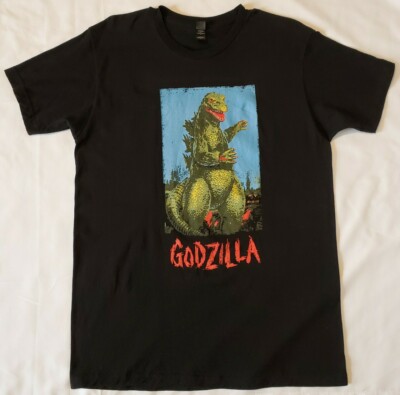 Godzilla Men's Size Large Black T-Shirt Short Sleeve 100% Cotton -image