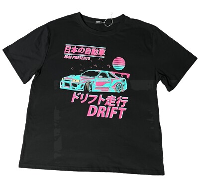  Romwe JDM Presents Drift Skyline GT-R Japanese Short Sleeve T-Shirt-image