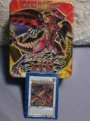 2010 Yu-Gi-Oh! 5DS Collector's Tin Red Nova Dragon Promo & Tin Only!-image