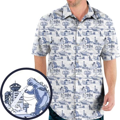 Cold War Apocalypse Godzilla Hawaiian Shirt Mens Tropical Shirt-image