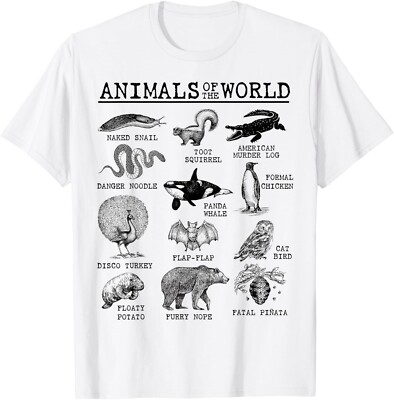All Animals of the World - Vintage Funny Animal Meme Name T-Shirt-image