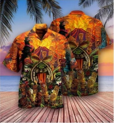 Funny Wakaka Aloha Tiki Hawaiian Shirt Casual Summer Beach Button Down All Sizes-image