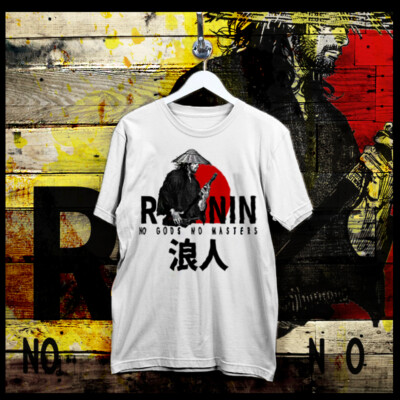 Samurai T-Shirt Shogun Assassin Bushido Ronin No Gods No Masters Katana Sword-image