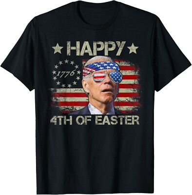 Funny Joe Biden 4th Of July Happy 4th Of Easter US Flag Men T-Shirt-image