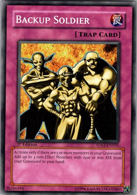 Yu-Gi-Oh TCG Backup Soldier 5DS1-EN035 1st Edition Regular Common Card LP-NM-image