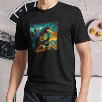 New Shirt Vintage GODZILLA Atomic Breath Active Logo T-Shirt Funny Size S - 5XL-image