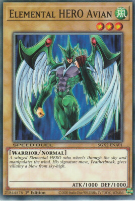 YUGIOH CARD ELEMENTAL HERO AVIAN SGX2-ENA01 1ST EDITION-image