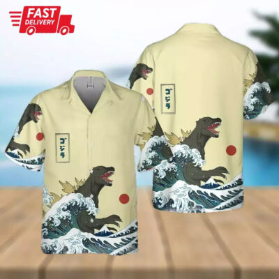 3D King of Monster Godzilla Japanese Gojira Hawaiian Aloha Shirts S 5XL_tj6_15-image