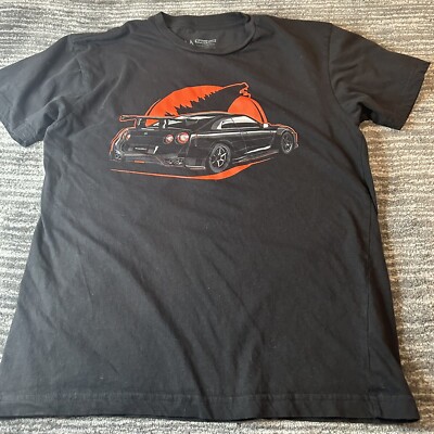 Turner Cult Shirt Mens Medium Car Godzilla Black Short Sleeve Racing Casual-image