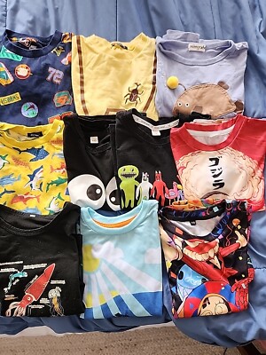 Set Of 10 Boys T Shirts 4T/5T Size 110 Nike Sea Creature Angler Fish Gozilla -image