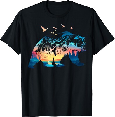 Bear Nature Outdoor Mountains Forest Trees Bear Wildlife T-Shirt-image