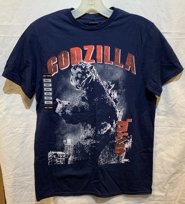 Hot Topic Navy Blue Godzilla With City Distressed Graphic T-Shirt - Adult Small-image