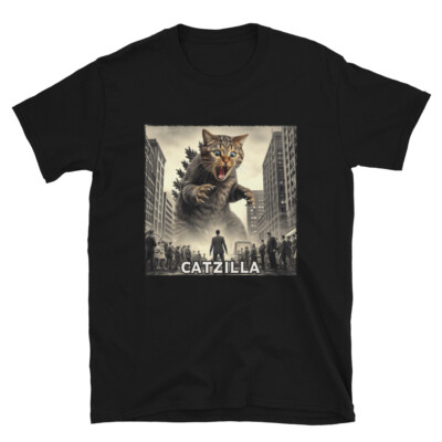Catzilla Funny Cat Godzilla Graphic Epic Monster Cat  - Unisex Kaiju Cat Shirt-image