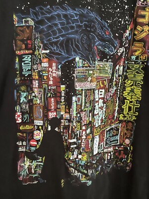 Godzilla Kaiju City Australia Colorful Threadless Black Large T-shirt Kooky Love-image