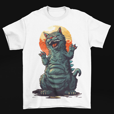 Catzilla Godzilla T-Shirt Unisex Mothra Behemoth King Kong Kitty Pet Movie New-image