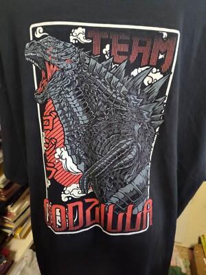 TEAM GODZILLA T SHIRT 3XL GREAT MONSTER GRAPHICS BLACK-image