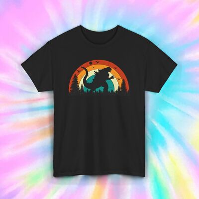 Godzilla Silhouette T-Shirt | Retro Monster Graphic Tee | Vintage Kaiju Shirt -image
