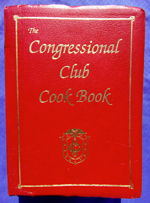 The Congressional Club Cook Book~1993 Red Faux Leather~First Ladies Recipes~Rare-image
