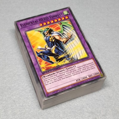 Yugioh GX Jaden Yuki 64 Card Deck Elemental HERO Tempest Wild Wingman Fusion NM-image