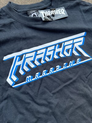 Thrasher Magazine FUTURE LOGO Skateboard T Shirt Black NEW W/ TAGS Skate-image