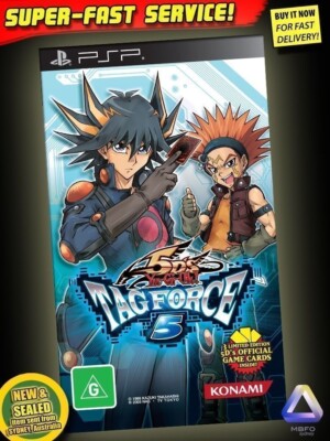 Yu-Gi-Oh 5D'S Tag Force 5 PSP *NEW *RARE 1st Ed Collector Card Battle Game Manga-image