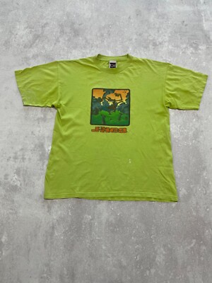 JNCO Tee Vintage 90s Green Made in USA Monkey Godzilla Men's L-image