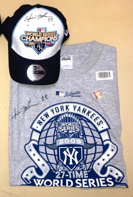 55 Godzilla Matsui'S Signature 2009 Mlb World Series Commemorative T-Shirt Cap-image