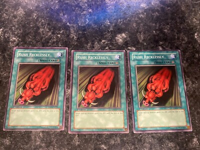 3X Rush Recklessly 5DS2-EN022 - Yugioh Yu Gi Oh! 3 Playset 1st Edition-image