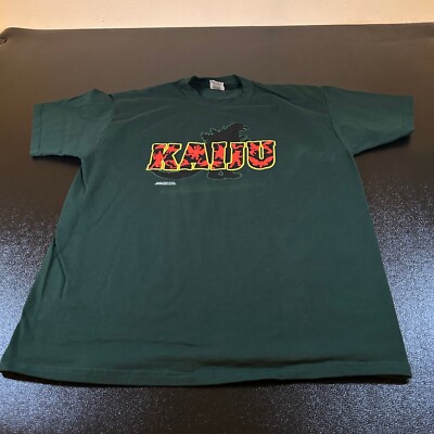 Fruit of the Loom Kaiju Godzilla Graphic Print T-Shirt Green Youth Extra Large-image