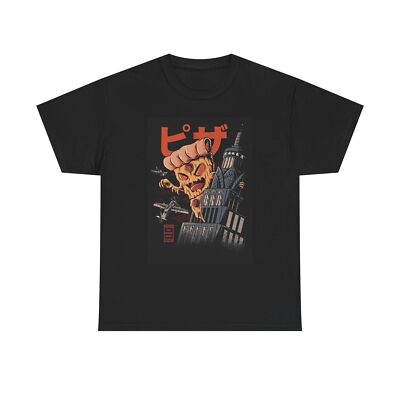 Pizza Godzilla Attack Funny T Shirt BRAND NEW Apparel Unisex Graphic Tee USA-image