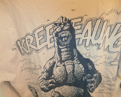 Alstyle Heisei Godzilla shirt discontinued 2XL/ XXL grey beige w/ blue t-shirt-image