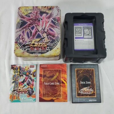 Yugioh 5ds Majestic Red Dragon EMPTY Collectible Tin + Guide, Warriors Strike-image