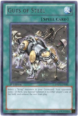 Yu-Gi-Oh Card - DREV-EN086 - GUTS OF STEEL (rare) - NM-image