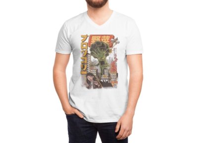 NEW Men's V-Neck L Godzilla Parody T-Shirt Broccozilla (Out On The Loose)  LARGE-image