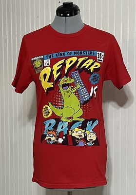Nickelodeon Rugrats REPTAR DINOSAUR as Godzilla T-Shirt Small 1990's-image