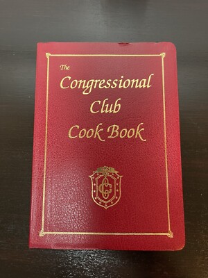 The Congressional Club Cook Book Red Faux Leather 1993 Cookbook-image