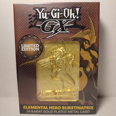 Yugioh GX Elemental Hero Burstinatrix Metal Card 24k Gold Plated Ingot Figurine-image