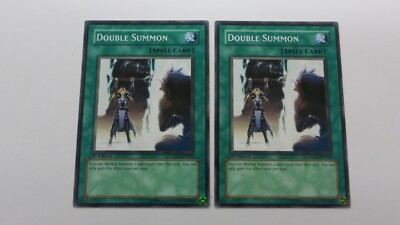 2x DOUBLE SUMMON SPELL CARD  5DS1-EN029   1ST EDITION COMMON YUGIOH  NM UNPLAYED-image