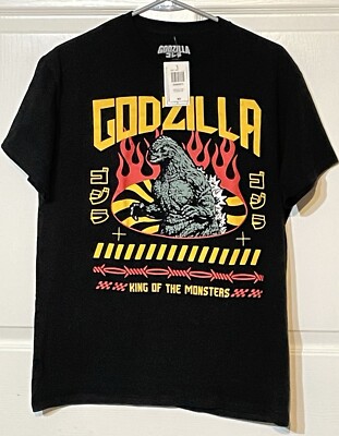 BoxLunch Exclusive NWT Unisex Size M Godzilla Flame Portrait T-Shirt-image