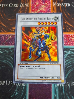 Yu-Gi-Oh! Gaia Knight, the Force of Earth 5DS1-EN042 Super Rare 1st Edition NM-image