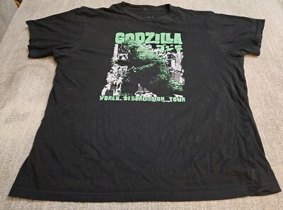 Godzilla World Destruction Tour T Shirt Black Size Medium Spencers Gifts -image