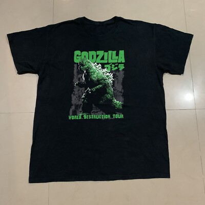 Vintage 2000s Godzilla World Destruction Tour T Shirt Size L-image