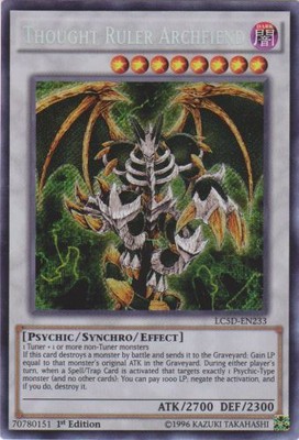 Yugioh! Thought Ruler Archfiend - LC5D-EN233 - Secret Rare - 1st Edition Near Mi-image