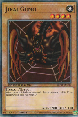 YUGIOH CARD JIRAI GUMO SGX2-END05 1ST EDITION COMMUN-image